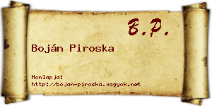Boján Piroska névjegykártya