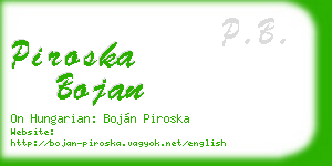 piroska bojan business card